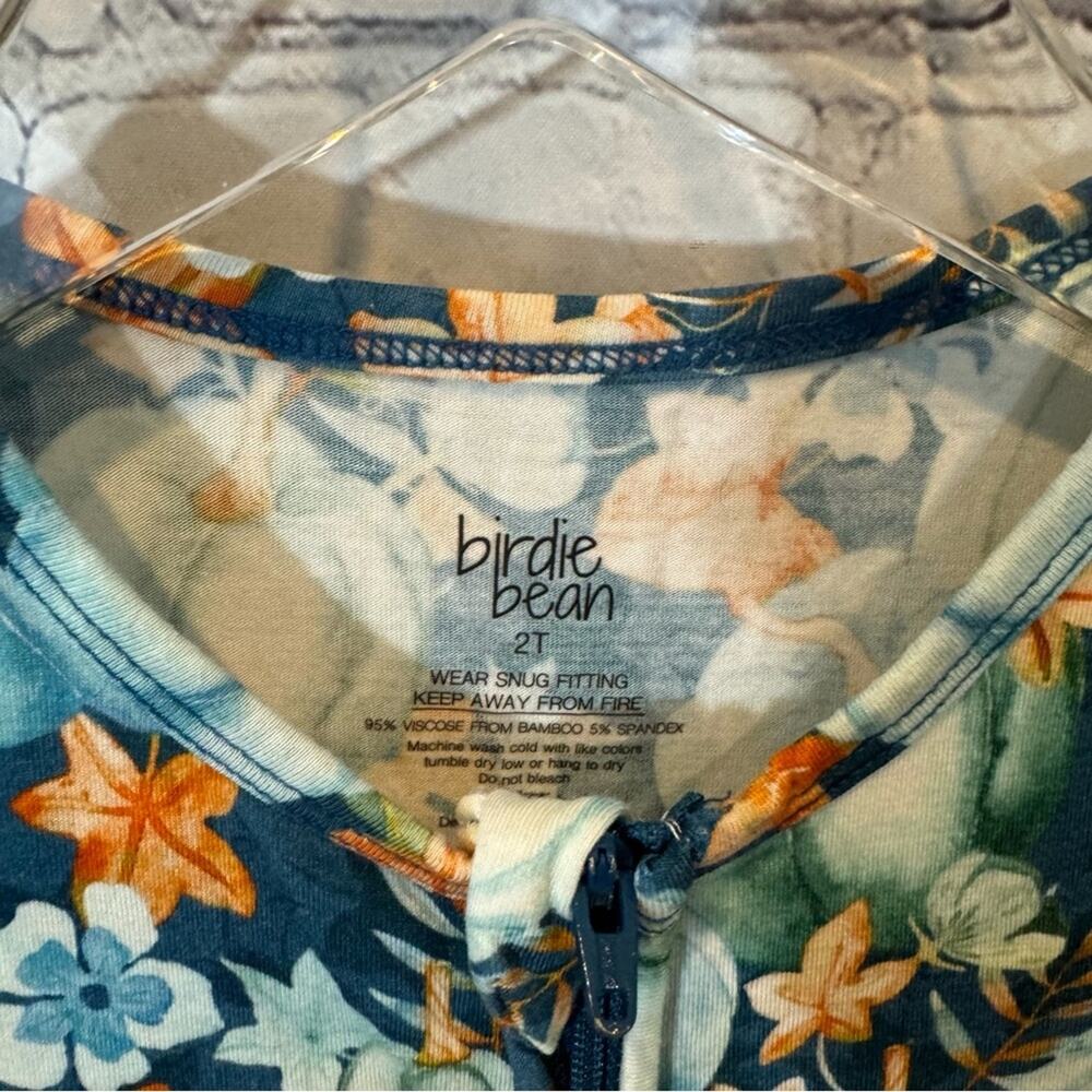 Birdie Bean Pumpkin Pattern Bamboo Footless Zip Romper - Picture 2 of 3